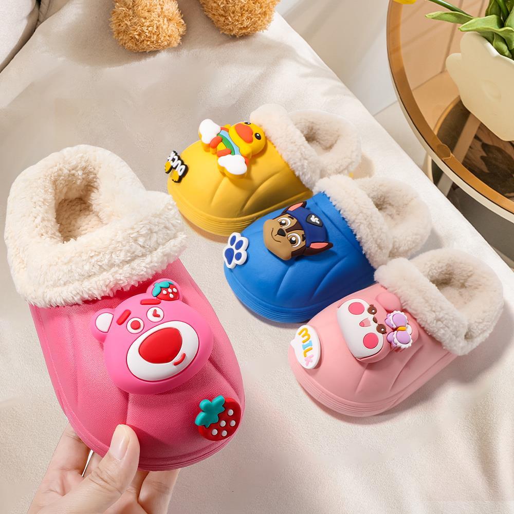 Children's cotton slippers autumn and winter boys and girls baby Ultraman kids winter Paw Patrol cotton