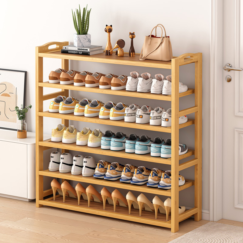 Simple shoe rack at home entrance new dormitory storage artifact multi-layer bamboo storage rack shoe cabinet