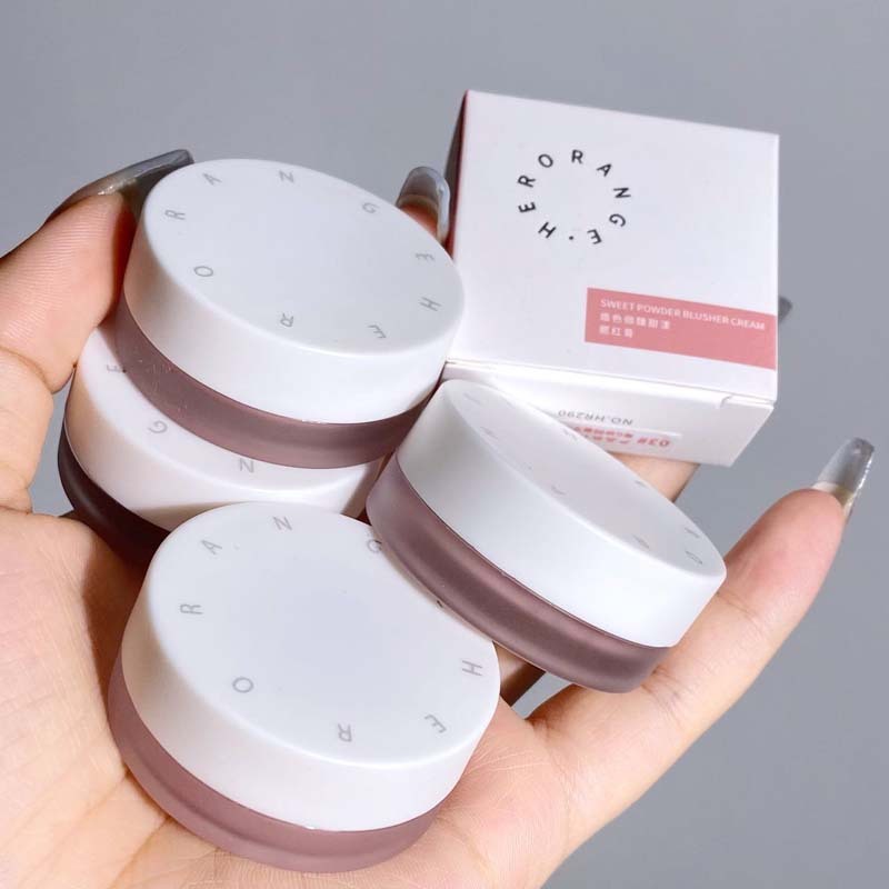 HERORANGE tipsy sweet blush, long-lasting color nude makeup, natural fine shimmer, affordable single color rouge mud