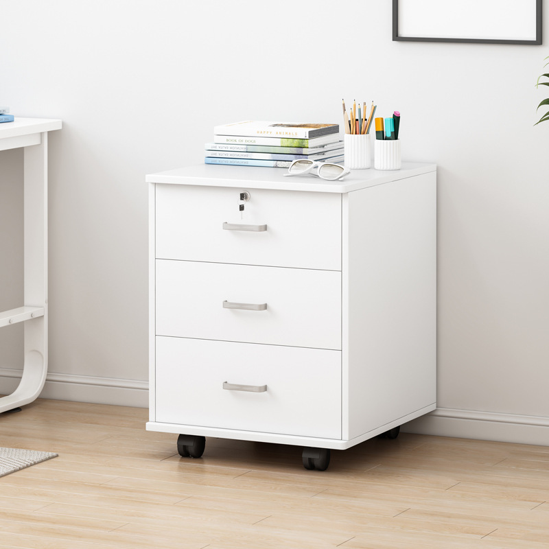Office file cabinet floor-standing lockable information cabinet drawer storage mobile storage file cabinet wooden low cabinet