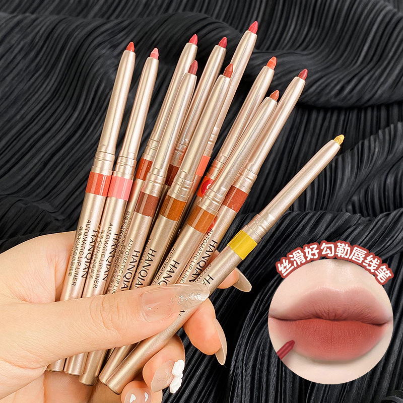 Han Qian's automatic rotating lip liner lipstick pen for women is not easy to fade, hook line matte small batch lip liner makeup