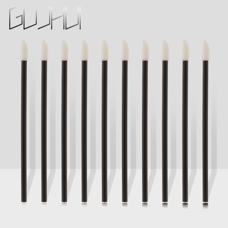 Disposable lip brush stick lip brush head black stick portable mini applicator beauty tool 50/PCS GUJHUI