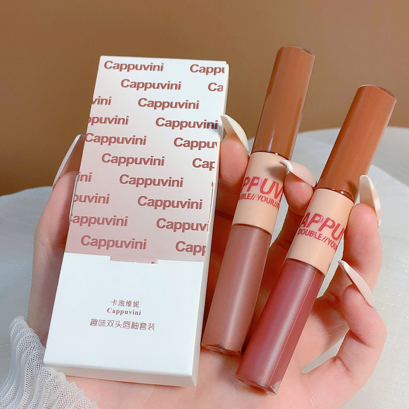 Cappuvini fun double-ended lip glaze velvet matte water gloss mirror pout lip glass lip gloss student lipstick