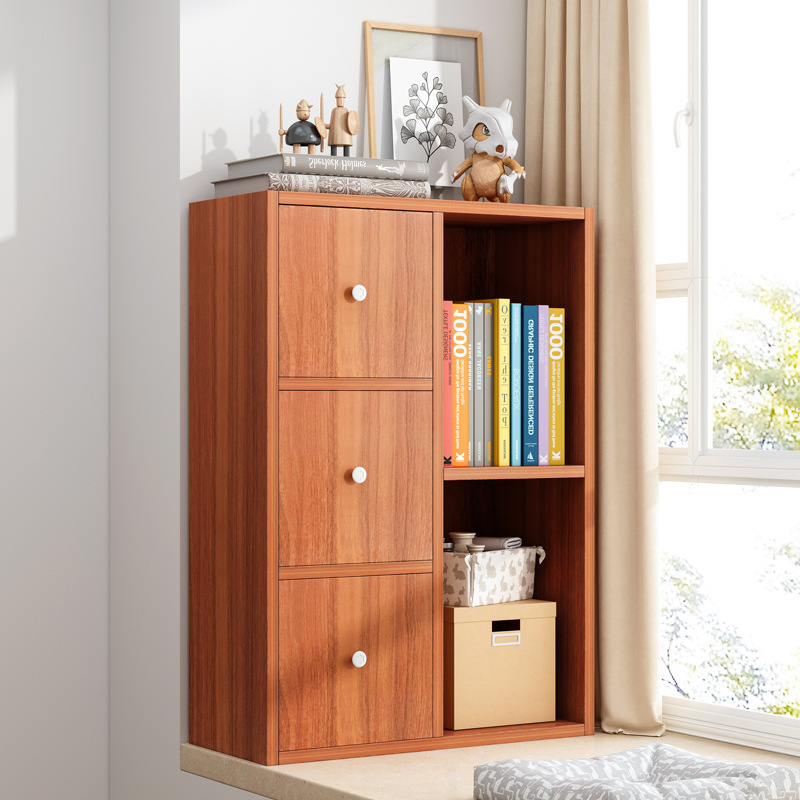 Bay window cabinet storage cabinet white simple bookshelf simple floor-standing bookcase storage cabinet balcony home multi-layer small cabinet