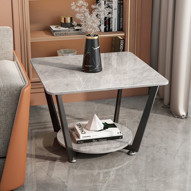 Slate sofa side table light luxury Italian style tea table living room simple modern creative coffee table corner table balcony small round table