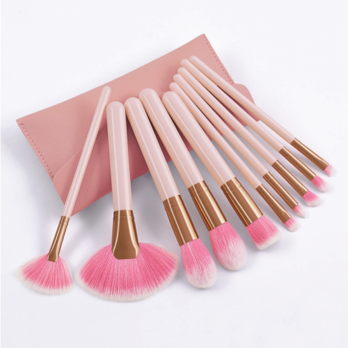 10 Pink Makeup Brushes Set Blush Brush Foundation Brush Set Makeup Tools Set Beauty Makeup