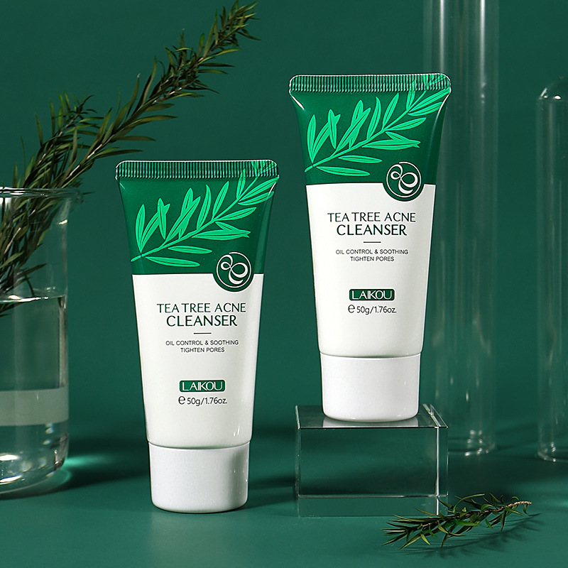 LAIKOU Tea Tree Facial Cleanser 50g Moisturizing Cleansing Facial Cleanser English Packaging Cross-Border Supply