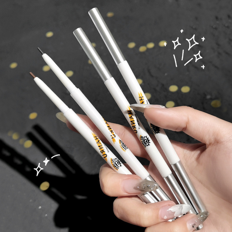 Han Ru Eyebrow Pencil, double-ended, ultra-fine, waterproof, sweat-proof, long-lasting, makeup-free, wild eyebrows with clear roots
