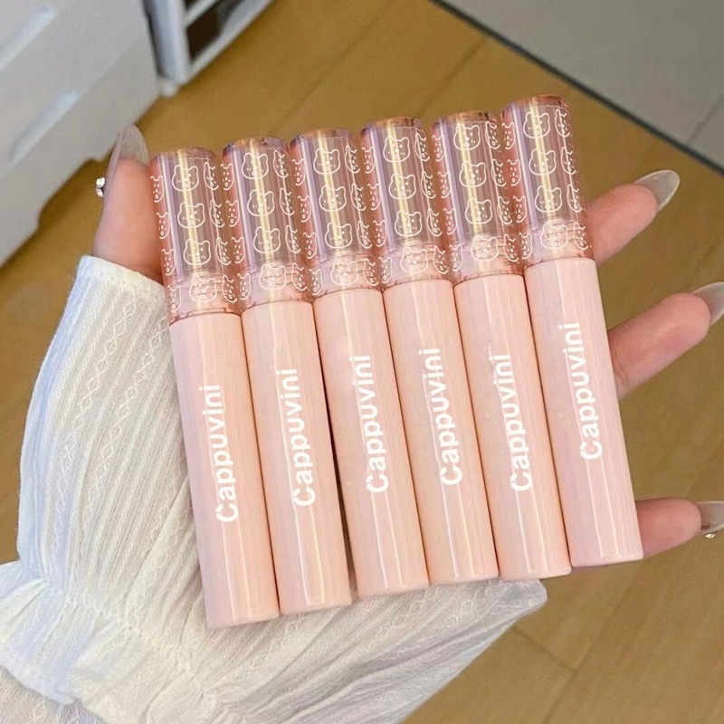 Beauty Bubble Lip Glaze Mirror Water Glossy Glass Lip Glaze Women's Lipstick Affordable Student Milk Tea Color Lip Gloss