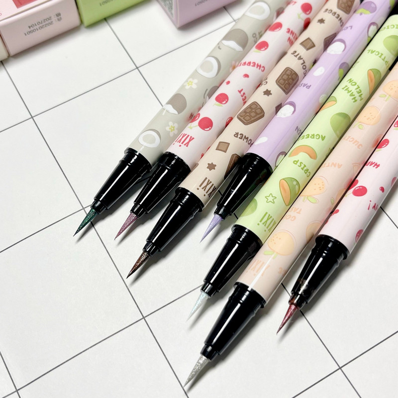 xixi new liquid eyeliner pen rose flutter silver brightening long-lasting non-smudge waterproof novice slim diamond pen