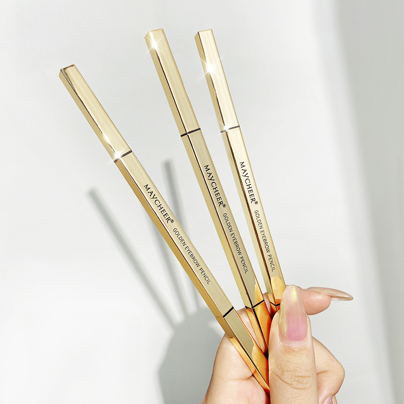 Meixier Small Gold Bar Eyebrow Pencil Source Manufacturer Extremely Fine Small Gold Chopsticks Waterproof, Sweatproof, and Smudge-Free Double-ended Eyebrow Pencil
