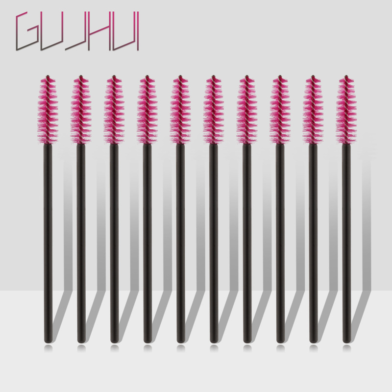 Disposable eyelash brush eyelash curler eyelash wand black pink makeup brush 50PCS GUJHUI