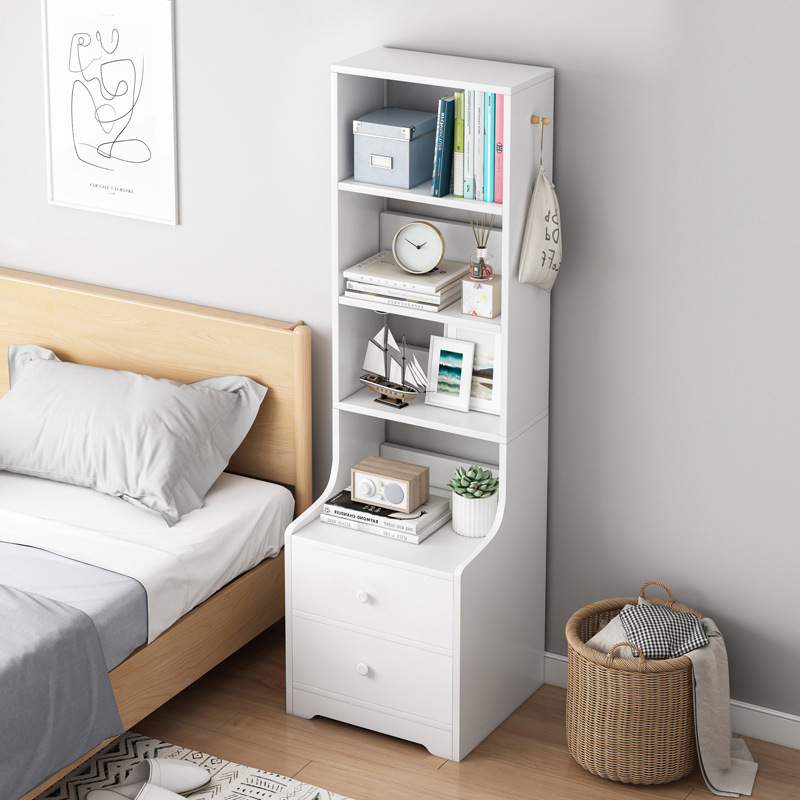 Tall bedside table shelf simple light luxury Nordic style ins minimalist storage small bedside storage cabinet