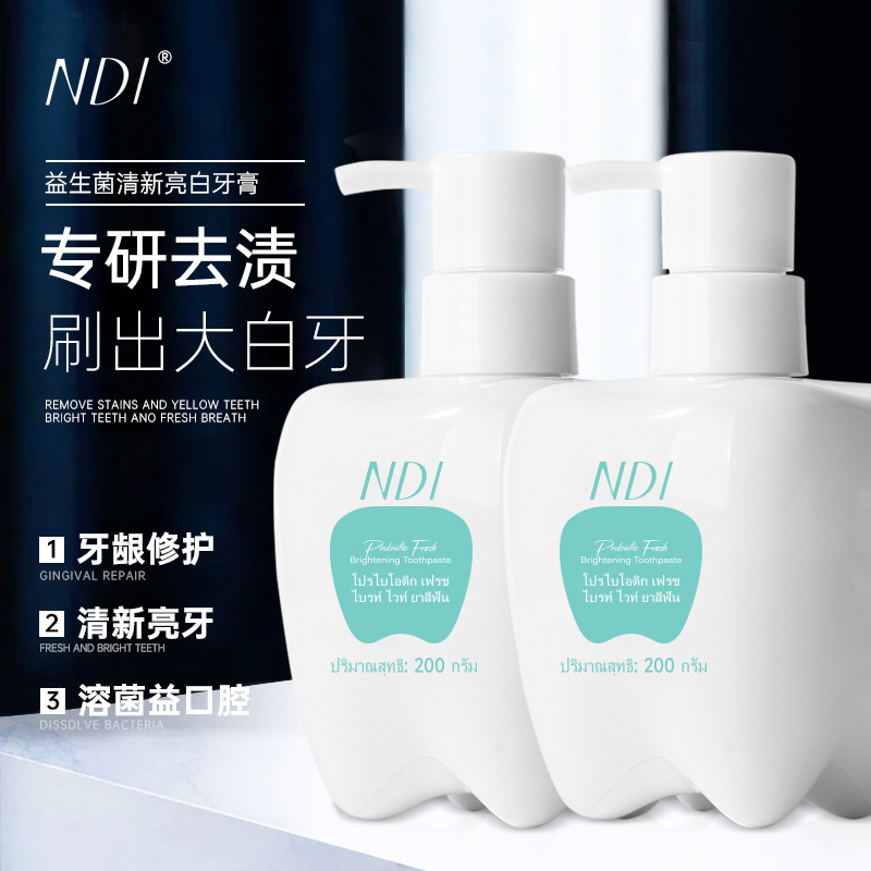 Thailand NDI probiotic fresh and brightening toothpaste fresh breath, anti-moth, cleaning, yellowing and bad breath removal