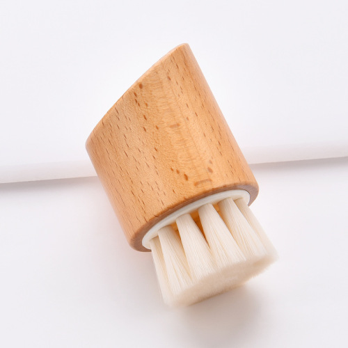 Single makeup brush, beech wood cleansing brush, portable