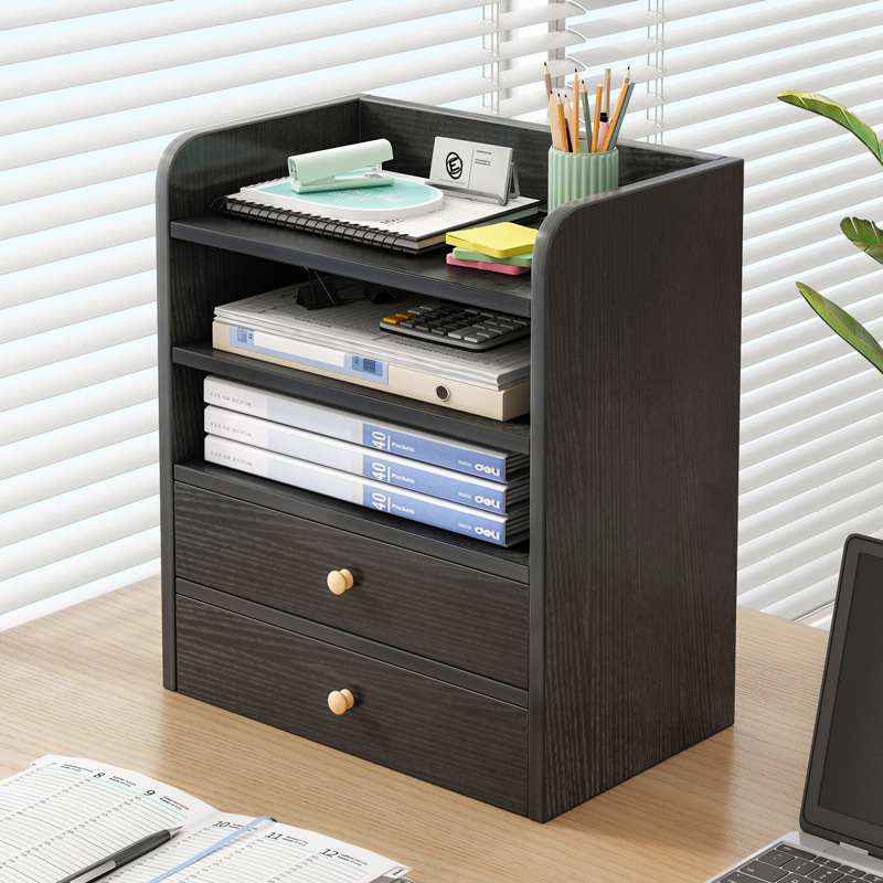 Office desktop storage rack multi-layer file rack workstation desk organizer rack dormitory storage rack file information rack