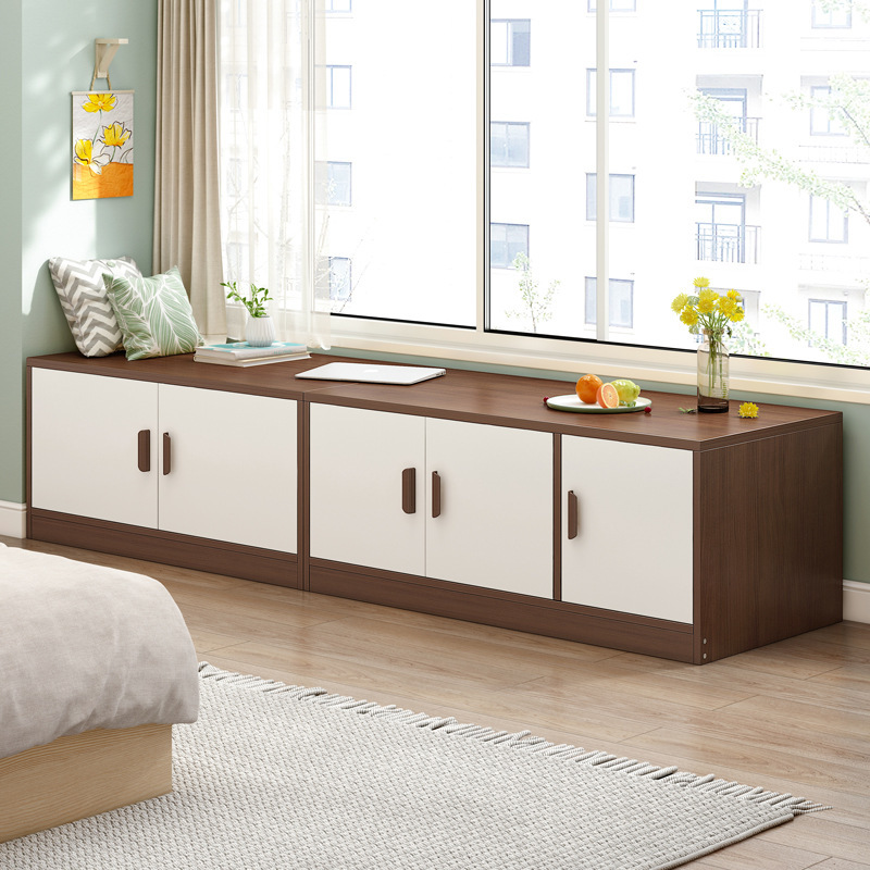 Bay window cabinet, home balcony cabinet, floor-to-ceiling window cabinet, bedroom floor cabinet, low cabinet, balcony storage cabinet, storage cupboard