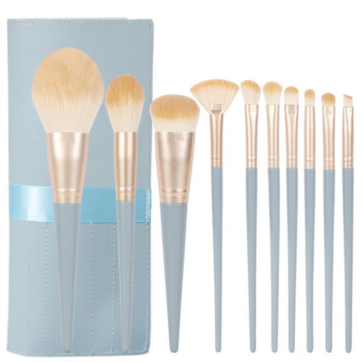 10 Lanqiao makeup brushes, makeup set, plastic handle, eye shadow brush, powder brush, beauty tools GUJHUI