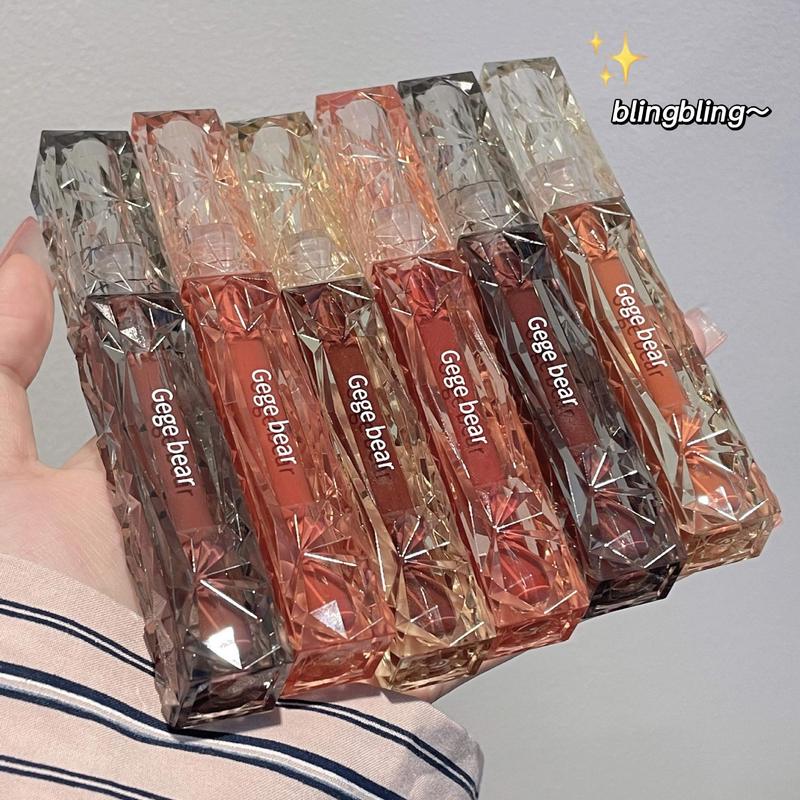 Gege BearGe Ge Bear Lens Diamond Mirror Lip Glaze Watery Moisturizing Non-stick Cup No Makeup Whitening Lipstick