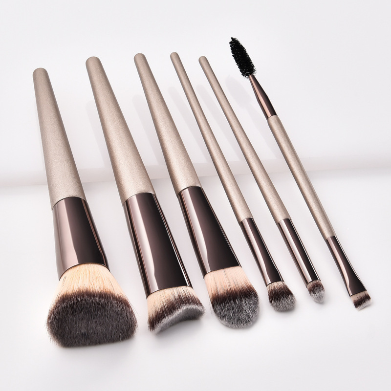 6 champagne color makeup brushes set tool set makeup brushes GUJHUI