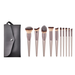 10 pieces champagne gold makeup brush set champagne color cosmetic bag beauty beauty tools GUJHUI