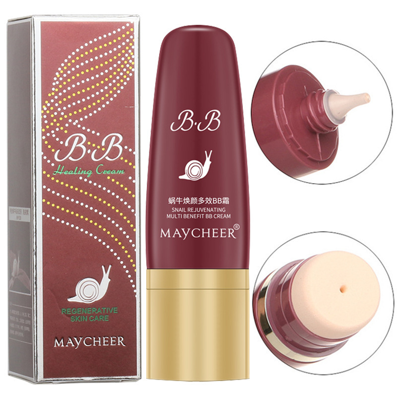 Meixier snail air cushion cc stick concealer BB cream isolation cream moisturizing nude makeup foundation cream with cotton tip makeup