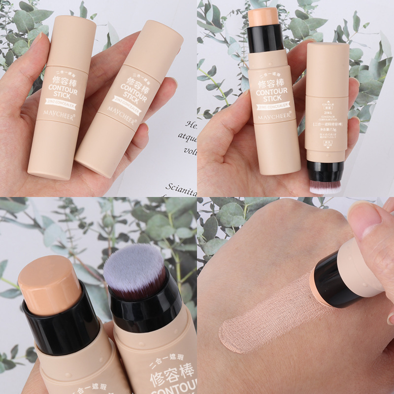 Mexier three-dimensional double-headed high-gloss repair stick dual-purpose beginner's silkworm pen to brighten concealer, acne shadow and nose shadow