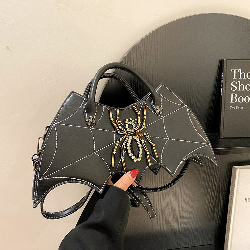 Cross-border handbag new European and American fashion creative handmade spider bag personalized embroidered diamond women's bag PU crossbody bag
