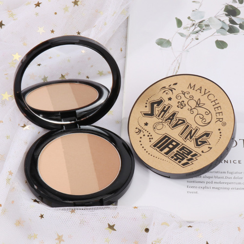 Meixier three-color contouring powder three-dimensional dual-purpose brightening all-in-one shadow powder nose shadow silhouette highlighter powder