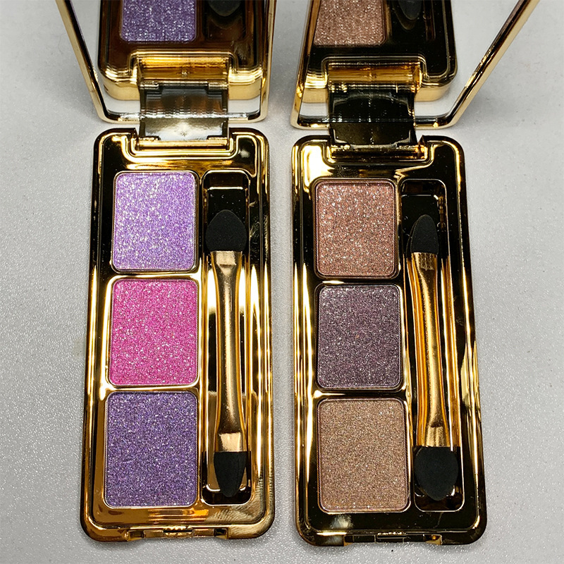 FOMIX compact three-color eye shadow fine shimmering pearl earth color eye shadow palette student girl eye makeup makeup
