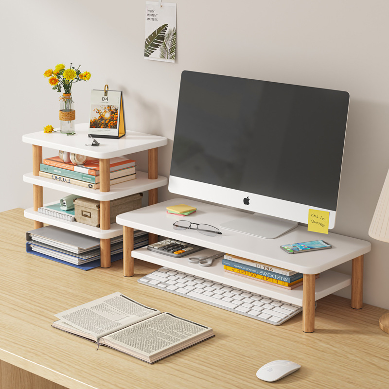 Desktop storage rack computer monitor elevated stand desktop screen raised pad base bracket storage rack