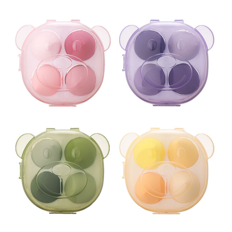 Bear Beauty Egg Four-Panel Makeup Puff Sponge 4 Pack Non-latex Makeup