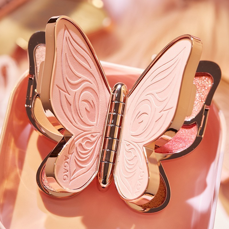 AGAG butterfly eye shadow 6 colors lucky koi pearlescent sequins glitter matte earth color 6 color makeup eye shadow palette