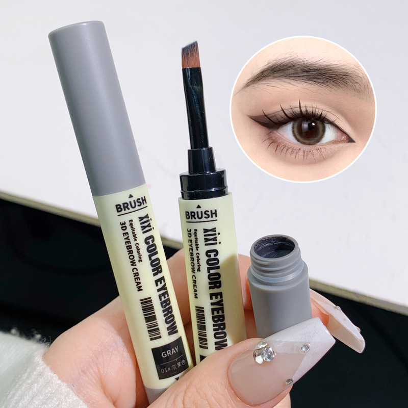 XIXI Shaping Color-holding Double-ended Eyebrow Burning Cream Waterproof Non-smearing Eyebrow Cream Non-Removing Makeup Dark Brown Natural Brown d-584