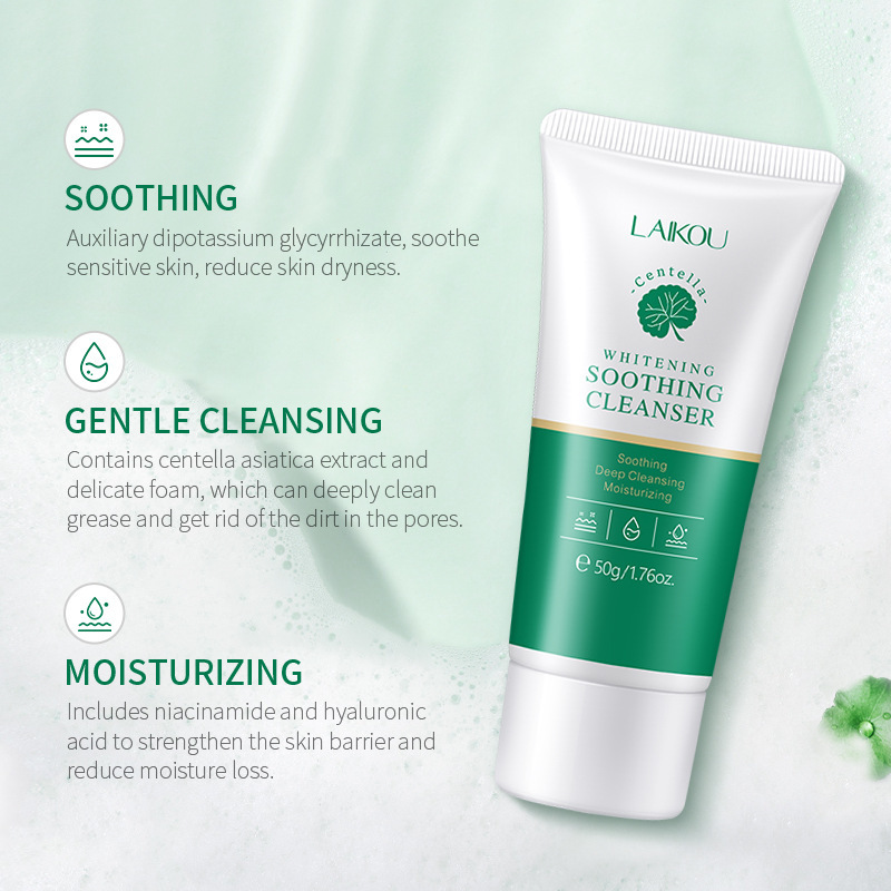 LAIKOU Centella Asiatica Facial Cleanser 50g Moisturizing and Pore Refining Facial Cleanser