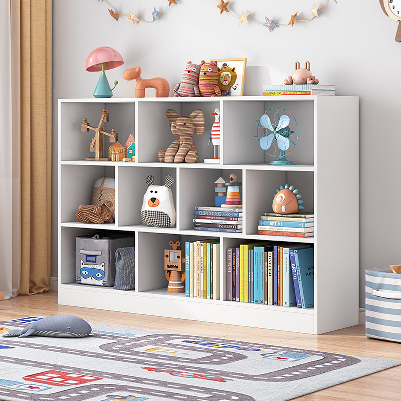 Bookshelf sundry rack household bookcase storage cabinet multi-layer grid storage cabinet simple layered floor-standing storage rack