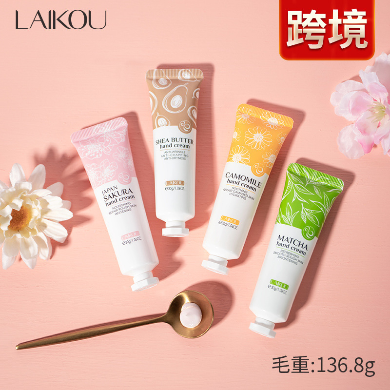 Cross-border LAIKOU Hand Cream Sakura Matcha Avocado Chamomile Moisturizing Hand Cream