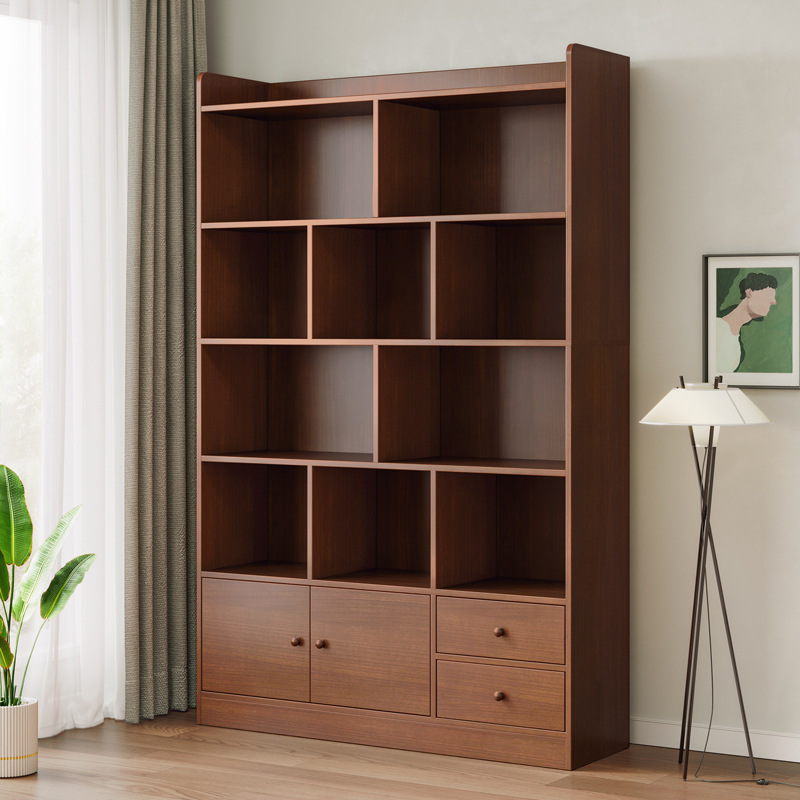 Bookshelf floor-standing storage rack living room integrated wall storage display cabinet storage cabinet simple multi-layer home bookcase