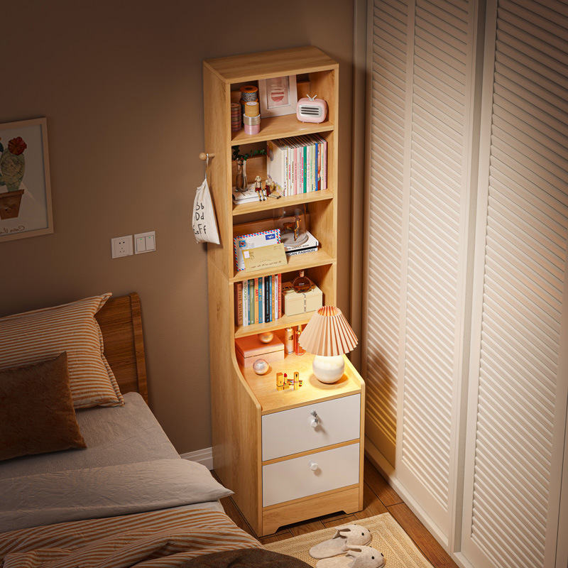 Bedroom storage cabinet bucket cabinet bedside heightened wall storage cabinet simple modern Nordic mini small storage rack