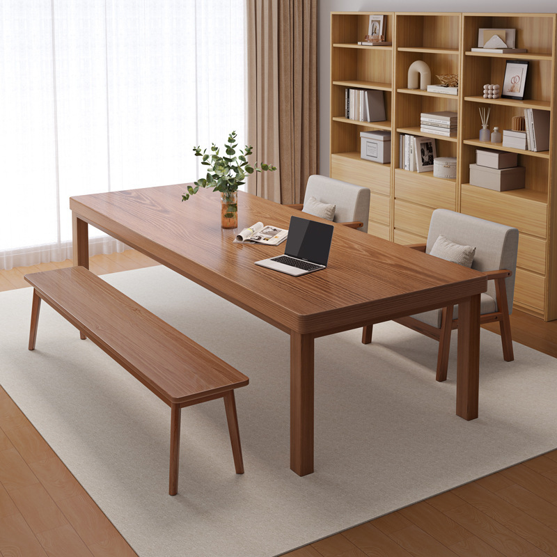 Living room large long desk solid wood legs new Chinese style computer table office desk workbench study table home long table