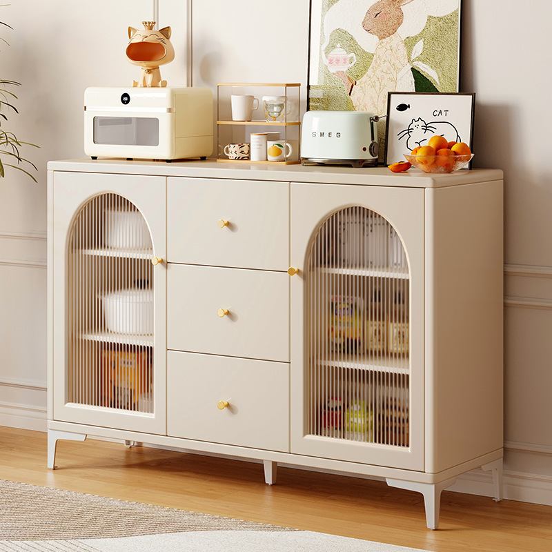 Cream-style sideboard home kitchen cabinet storage cabinet simple modern wall-mounted light luxury meal preparation tea cabinet