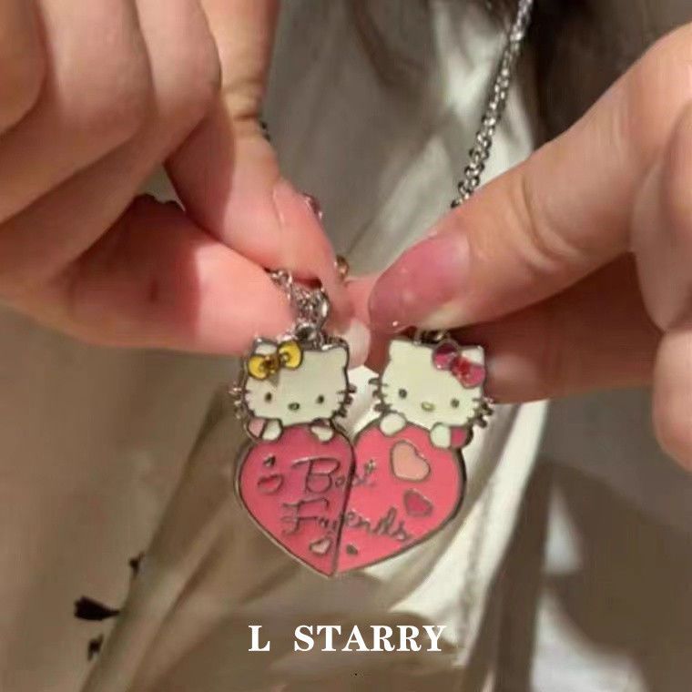 Sweet and Cool Hello Kitty Necklace Female Student Niche Cute High-Looking Fashionable Versatile Couple Best Friend Necklace