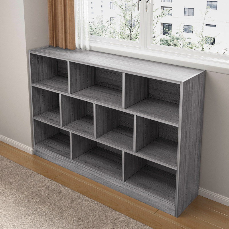 Storage cabinet household floor-standing storage cabinet Internet celebrity bookcase integrated wall bookshelf living room grid cabinet simple storage cabinet
