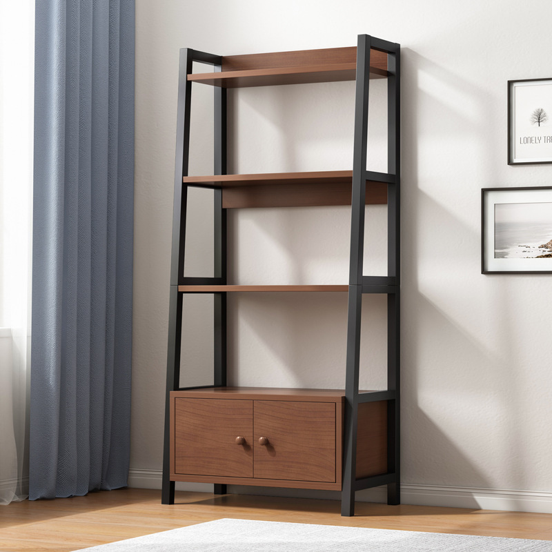 Multi-layer storage rack floor-standing household storage rack simple bookshelf iron living room wall storage cabinet layered rack cabinet