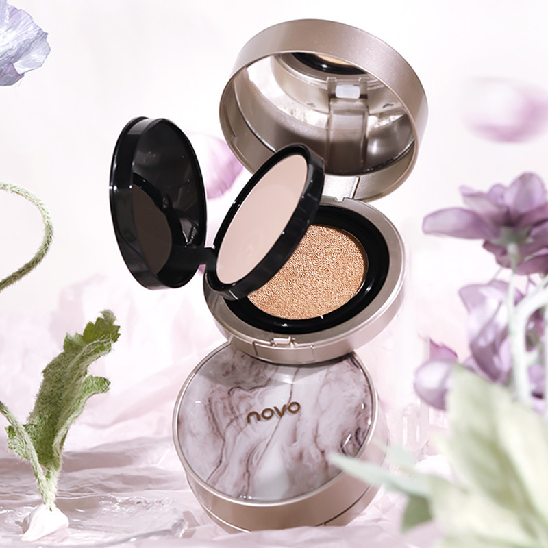 NOVO powder + air cushion two-in-one light and translucent double-layer air cushion bb cream whitens, conceals, sets makeup and is not easy to remove makeup