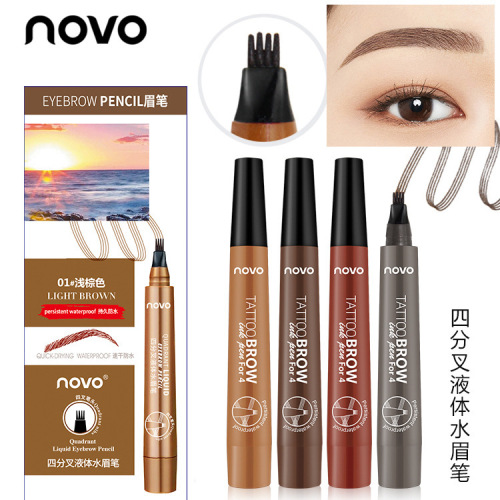 NOVO Liquid Eyebrow Pencil Four-pronged Eyebrow Waterproof, Long-lasting, Sweat-proof and Non-fading
