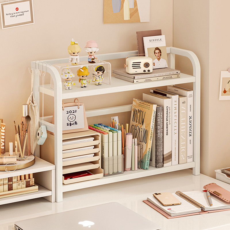 Bookshelf Desktop Desk Storage Rack Desktop Office Student Dormitory Book Cosmetics Iron Organizing Rack
