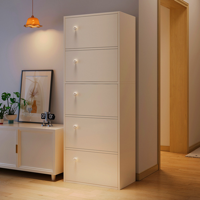 Household storage cabinet locker dust-proof bookcase with door bookshelf storage rack floor-standing narrow gap living room display cabinet
