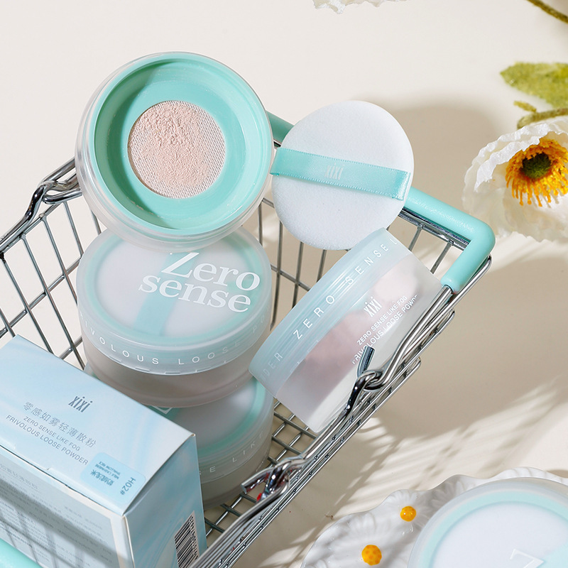 xixi zero-feel mist-like light loose powder with soft focus and matte feel, light and thin base makeup, long-lasting, waterproof and sweat-proof, does not stick to the powder