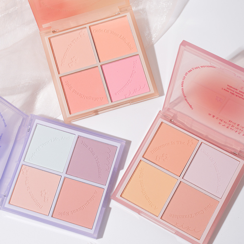 xixi Go to Sunset four-color blush powder, delicate and easy to use, brightens the complexion, brightens the complexion, and is portable for students